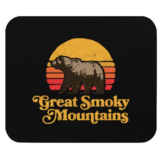 Retro Great Smoky Mountains Park Bear Mouse Pads