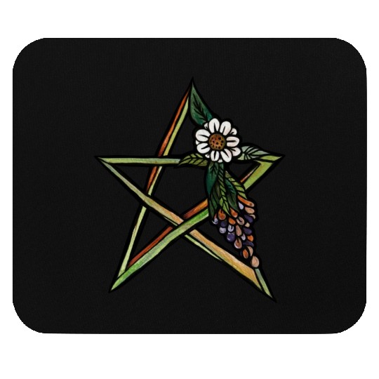 Green Witch Star Mouse Pads