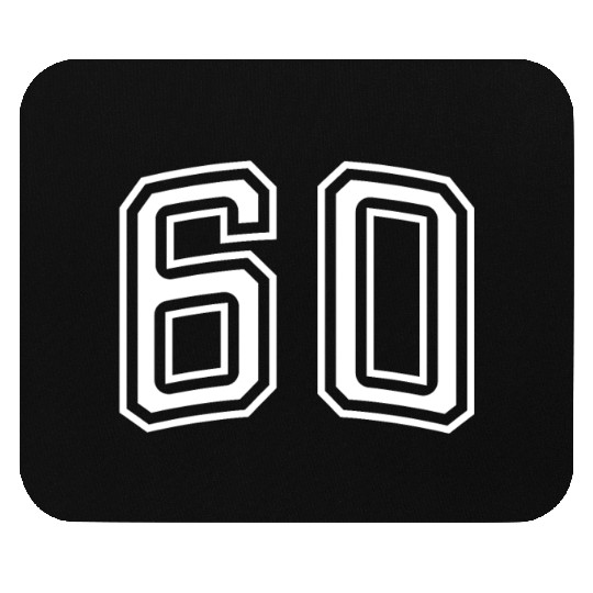 Number 60 White Mouse Pads
