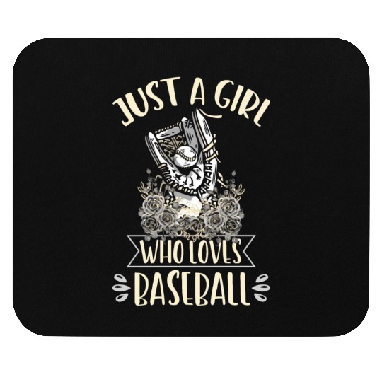 Girl Baseball Player Cute Baseball Lover Mouse Pads