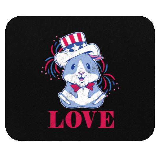 Love America American Pig Guinea USA 4th Of July Mouse Pads