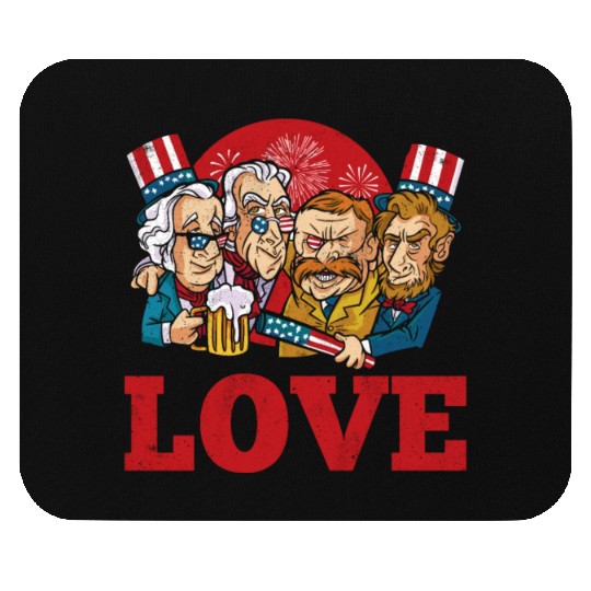 Love America American Presidents USA 4th Of July Mouse Pads
