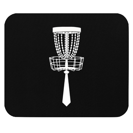 Funny classy disc golf basket with a tie Mouse Pads