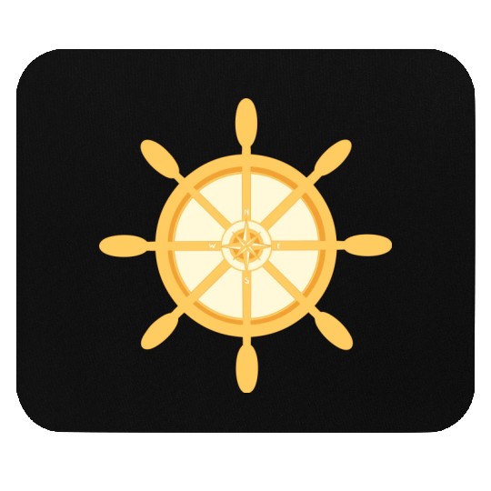 Ship's Wheel, nautical star & cardinal points Mouse Pads