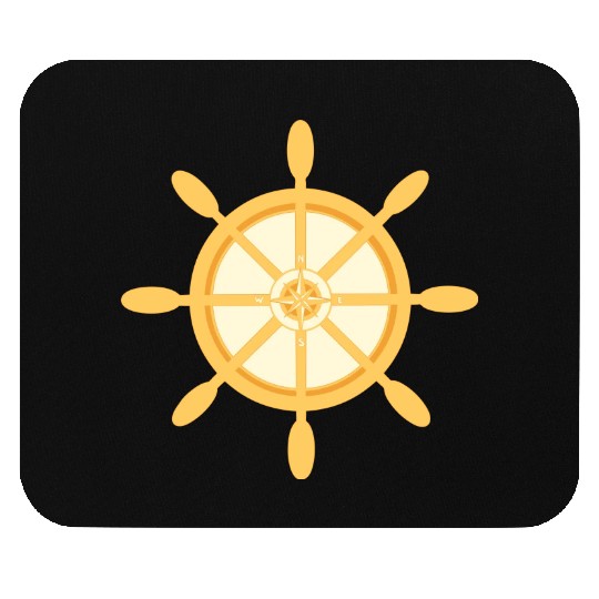 Ship's Wheel, nautical star & cardinal points Mouse Pads