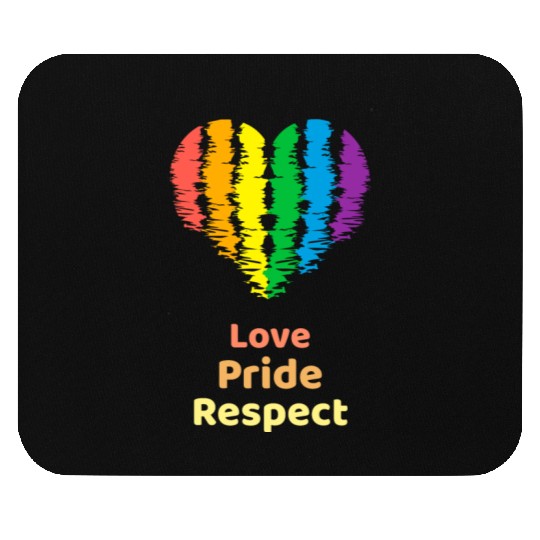 Love Pride Respect. Rainbow Heart For Oslo Mouse Pads