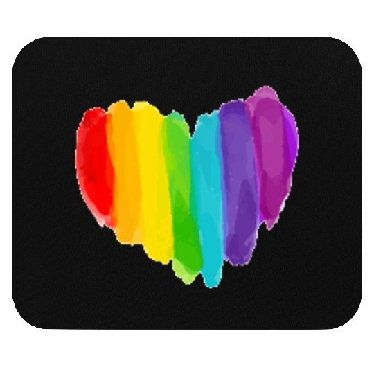 Pride Rainbow Heart Mouse Pads