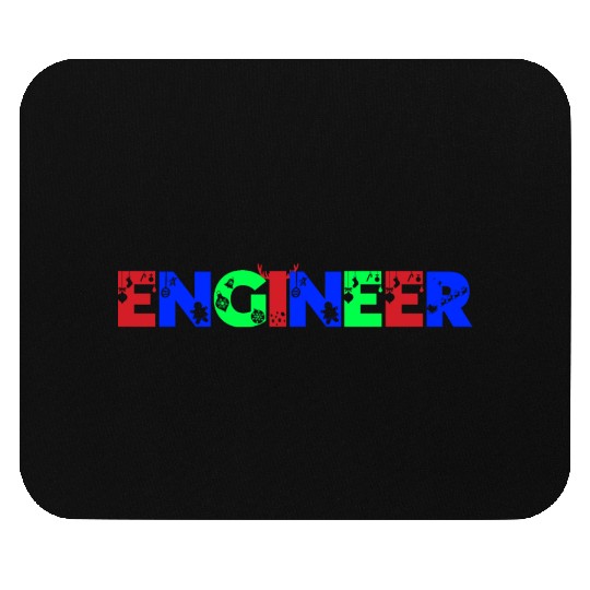 Engineer Christmas Snowflake Typography Mouse Pads