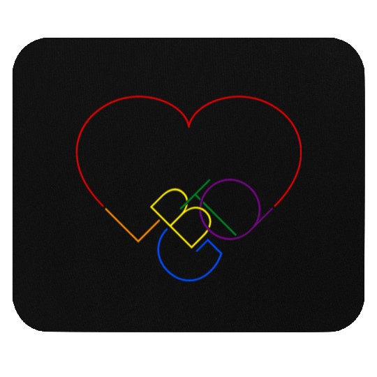 LGBT pride rainbow heart Mouse Pads