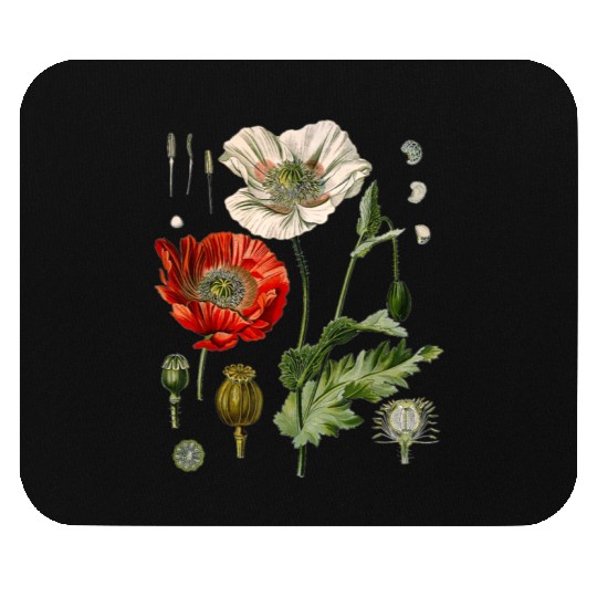 Red Poppy flower Botanical Poppies Red Poppy Mouse Pads
