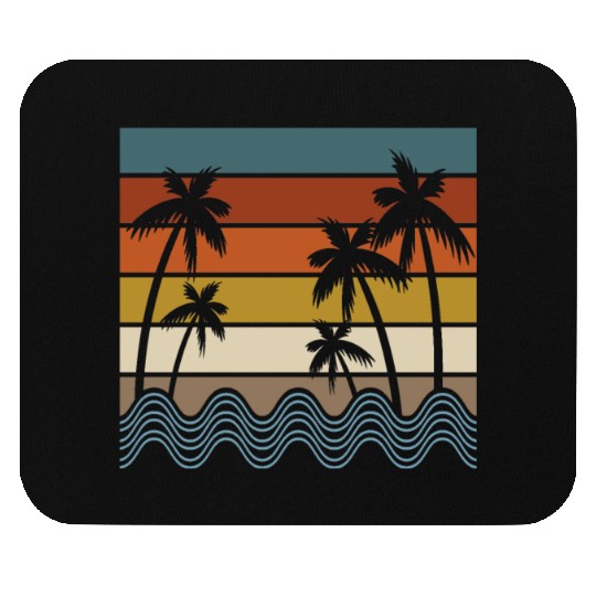 Palm Trees Sunset , Beach, Palm Trees, Vacation Mouse Pads