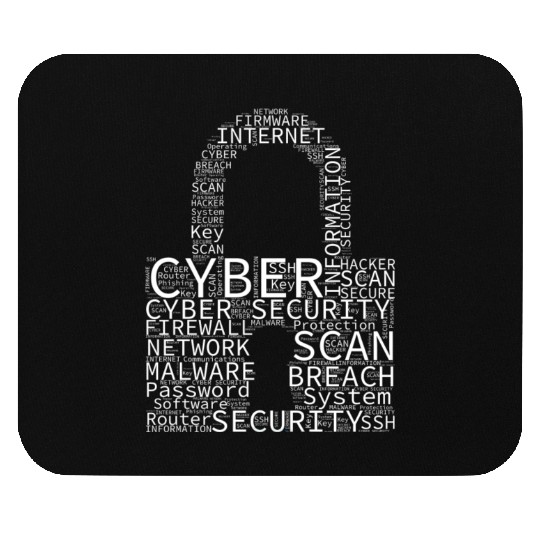 Cyber Security Wordcloud Padlock Mouse Pads