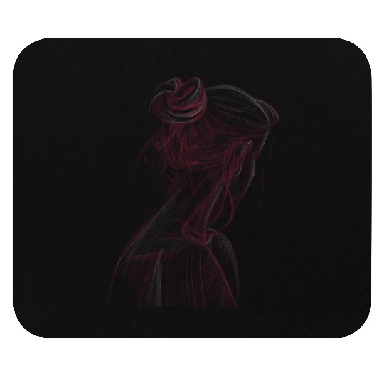 Graphic portrait of a girl. Mouse Pads