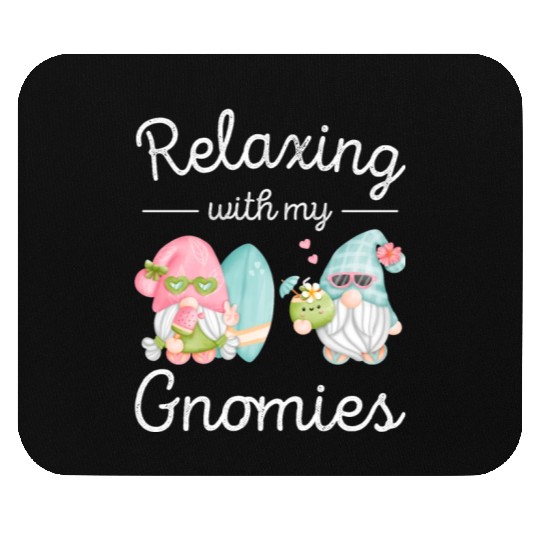 Relaxing Gnomes Surfing Vacation Gnome Lover Mouse Pads