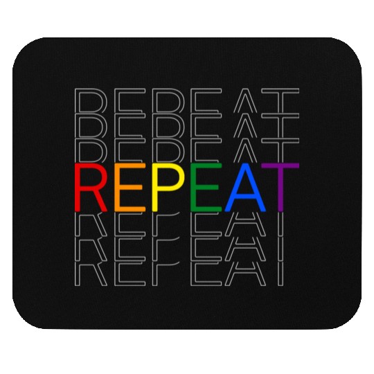LGBT pride rainbow heart repeat Mouse Pads