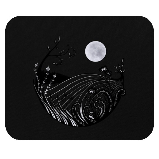 Full moon landscape Mouse Pads