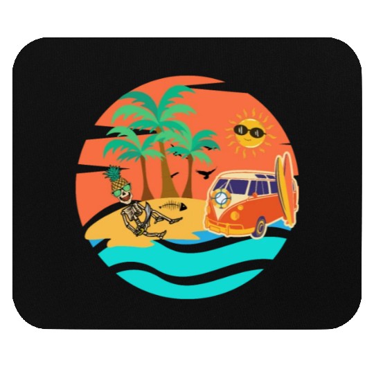 Road trip skeleton Mouse Pads
