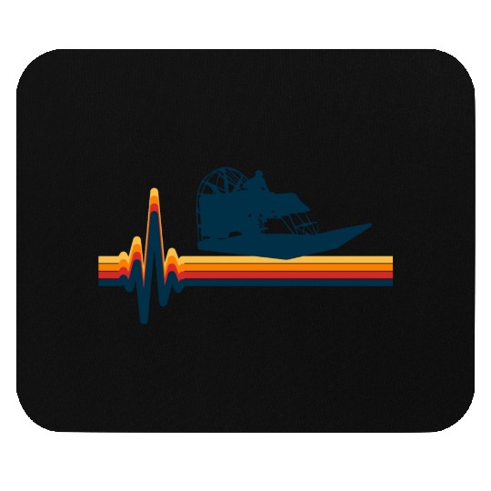 Airboat Fanboat Airboating Swamp Boat Heartbeat Mouse Pads