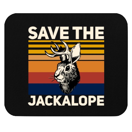Save The Jackalope , Vintage Retro Camping Lover Mouse Pads