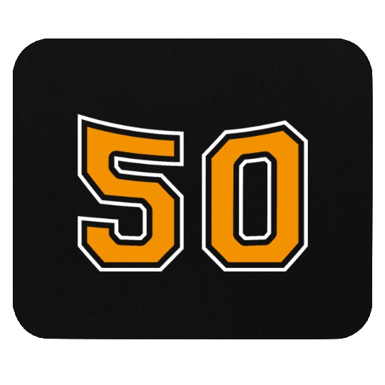 Number 50 Orange Mouse Pads