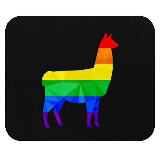 Colorful Llama LGBTQ Gay Pride Rainbow Flag Alpaca Mouse Pads