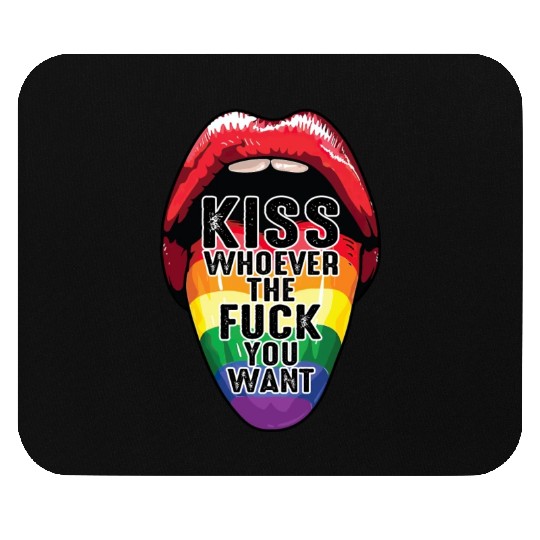 Kiss Whoever The Fuck You Want Rainbow Mouse Pads