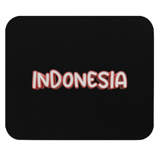 text indonesia red and white color isolated 3d Mouse Pads