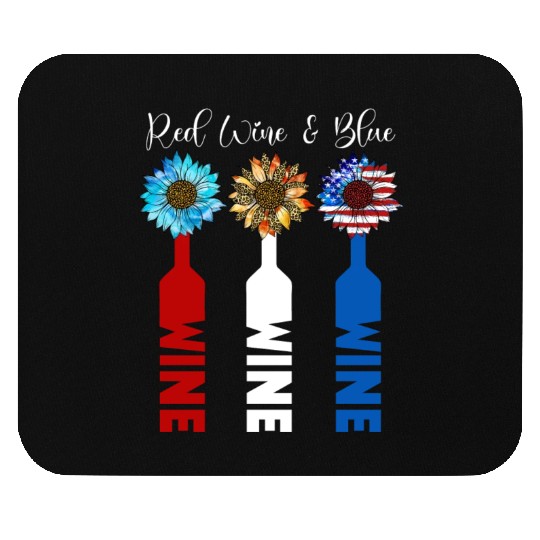 Red Wine Blue 4th Of July Mouse Pads