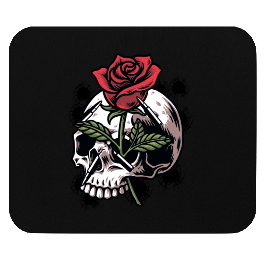 Bullets and Skull Roses Aesthetic Dripping Pattern Mouse Pads