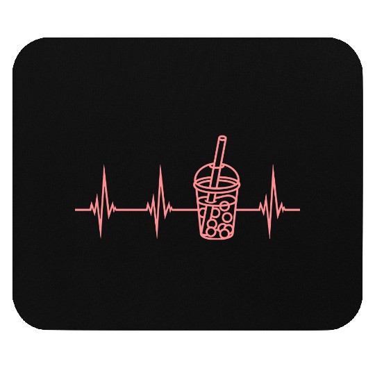 pulse bubble tea heartbeat Mouse Pads