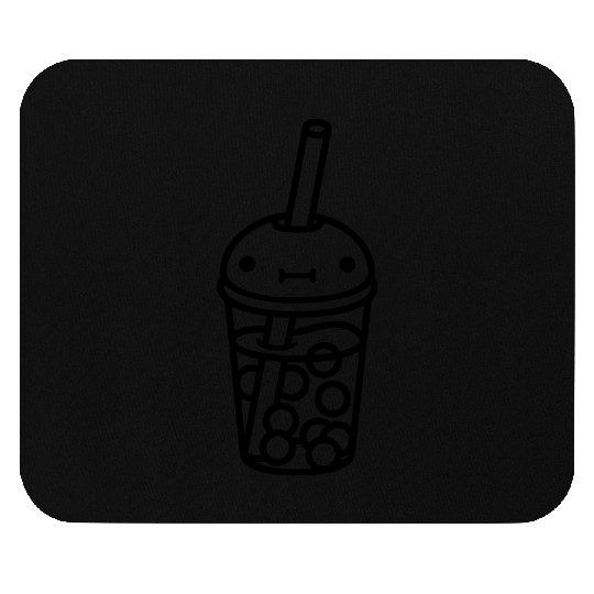 Cute face bubble tea Mouse Pads