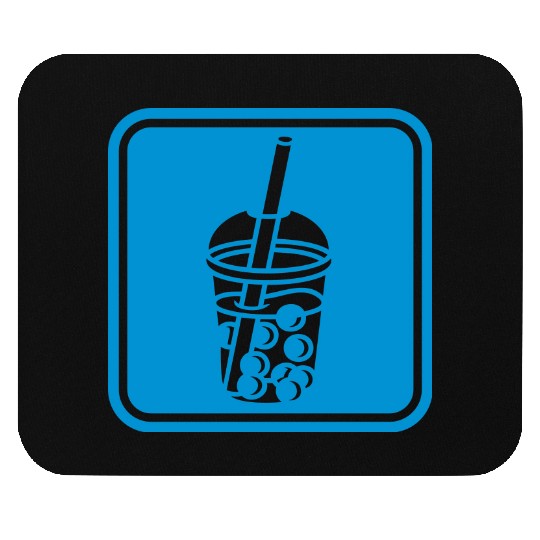 Button sign bubble tea Mouse Pads