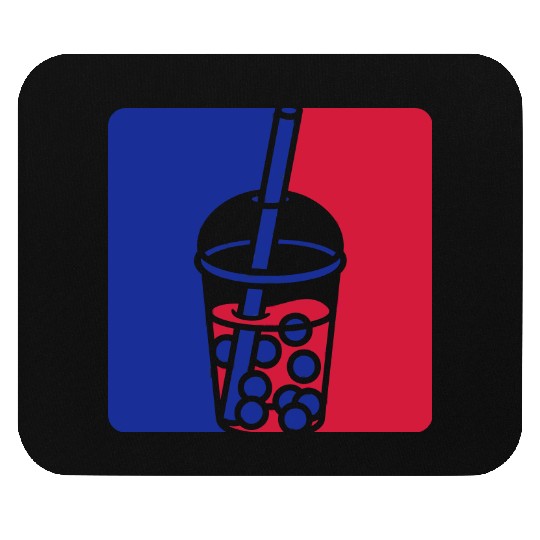 Blue red bubble tea Mouse Pads