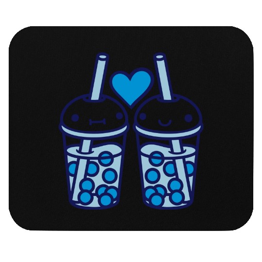 Team bubble tea faces Mouse Pads