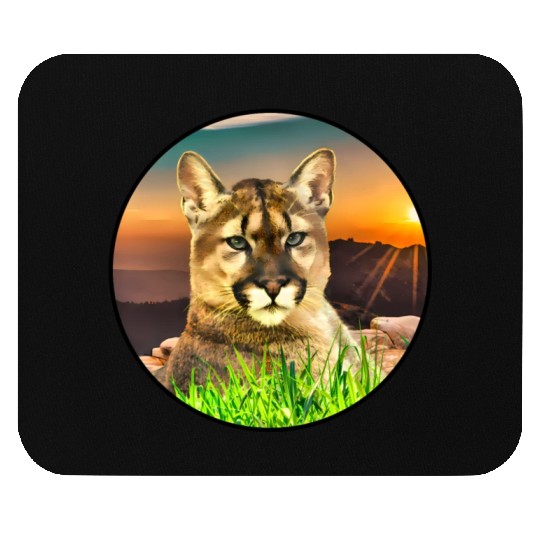 The Coguar wild cat in freedom Mouse Pads