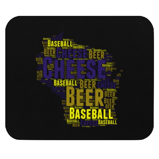 Cheese, Beer, and Baseball Wisconsin Mouse Pads