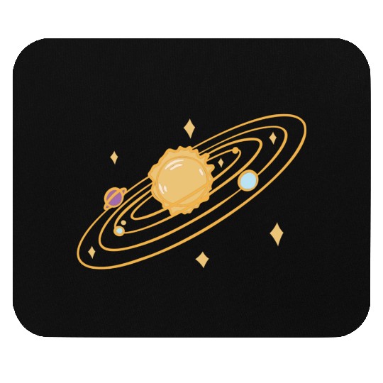 solar system with sparkles doodle Mouse Pads