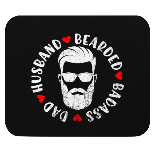 Dad Husband Bearded Badass Mouse Pads
