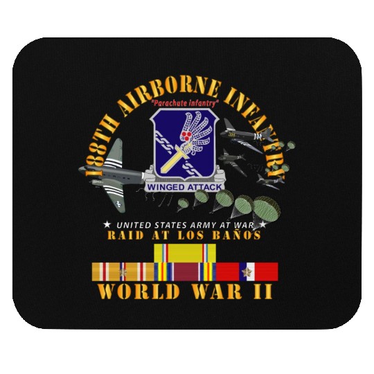 Army 188th Airborne Infantry Raid at Los Baños W J Mouse Pads