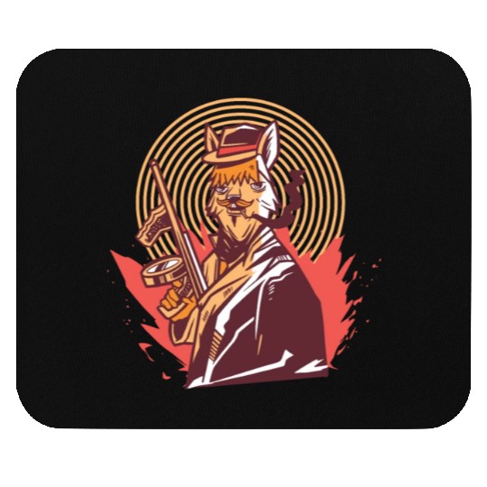 Llama with gun Llama with gun gift inspiration sto Mouse Pads