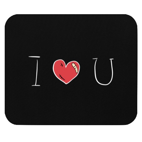 heart red i love you Mouse Pads