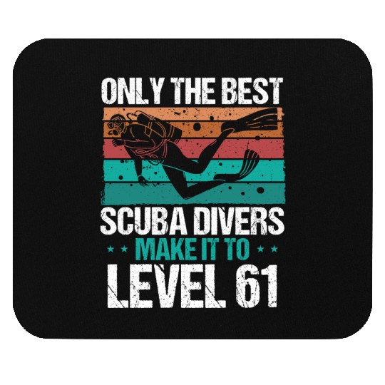 61 Scuba Diving Level 61 Year Diver Snorkeling Mouse Pads