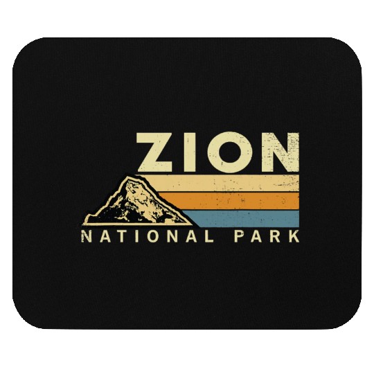 Retro Zion National Park US Vintage Utah Adventure Mouse Pads