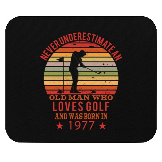 Golfing Golfplayers Vintage 1977 Birthday Mouse Pads