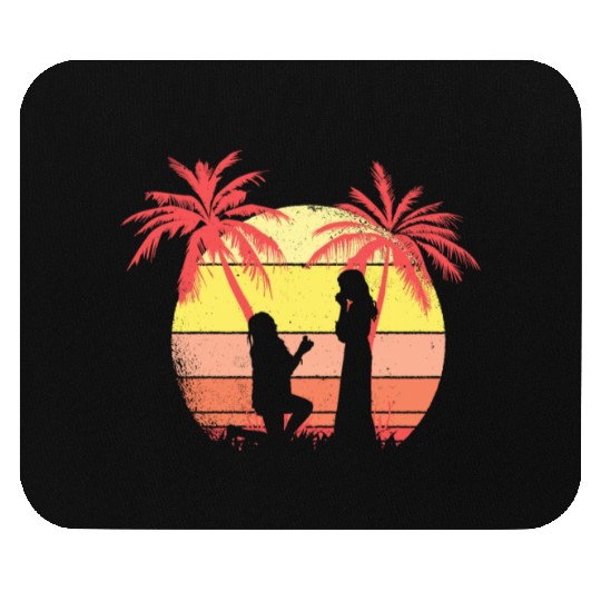 Lesbian Couple Romantic Marriage Propose Summer Mouse Pads