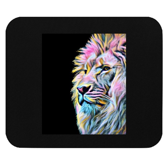 Artistic Colorful Lion Head Wild Animal Mouse Pads