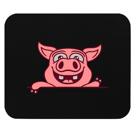 barn pig waving friendly Mouse Pads