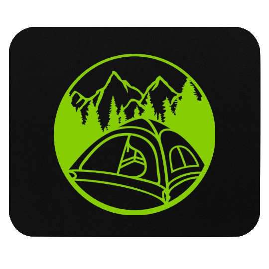 circle mountains camping forest Mouse Pads