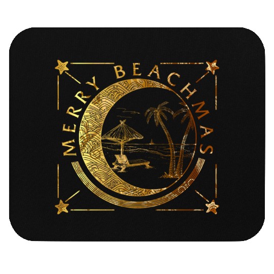 Coastal Beach Christmas In July Mouse Pads, Merry
