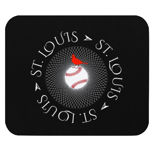Saint Louis Red Cardinal Circle Font 2019 Mouse Pads